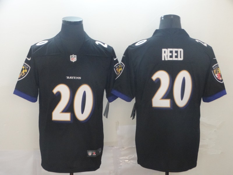 Men's Baltimore Ravens Ed Reed #20 Black Jersey